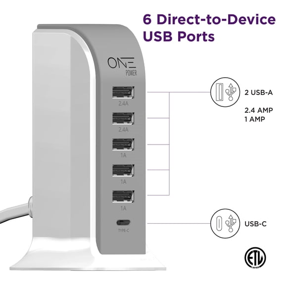Pro-Mounts 6-Port USB-C Hub with Power Cable for Fast Data Transfer