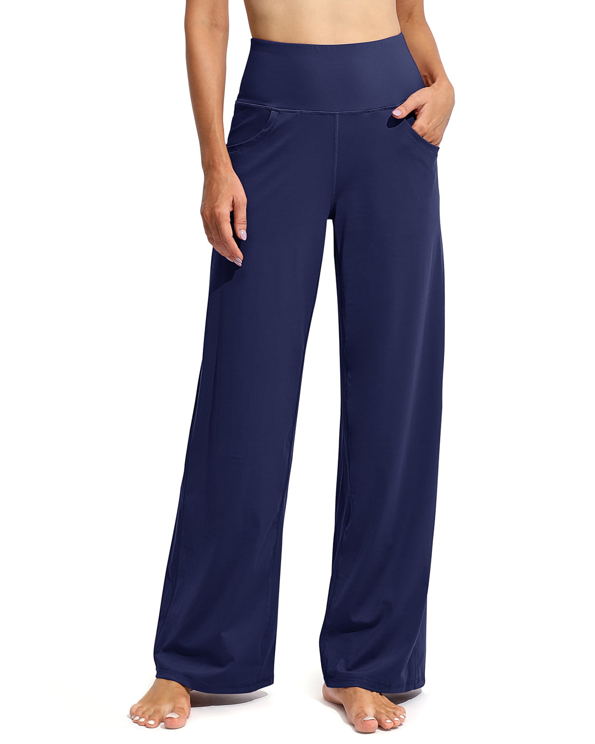 Buy PromoverWomen's Activewear Trousers Straight Wide Leg with Pockets Yoga  Pants Stretch Work Tracksuit Bottoms Gym Running Joggers Causal Pants Tummy  Control Lounge Pants Petite/Regular/Tall Online at desertcartOMAN