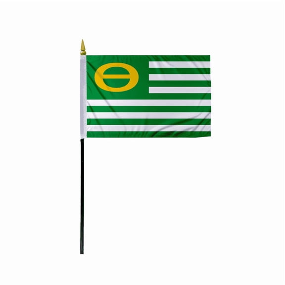 Promopatriot Small Handheld Ecology Symbol Stick Flag - 4x6 inch Polyester with 11" Plastic Stick - Mini World Ecology Flags