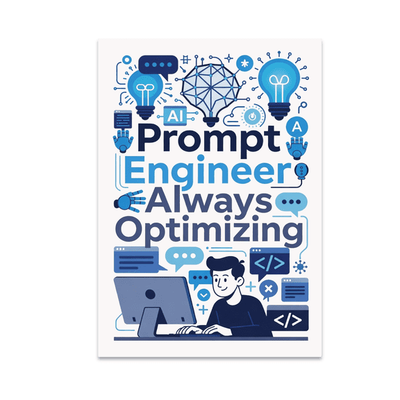 Prompt Engineer Always Optimizing - Tech Humor Decor - 13x19 Poster Print