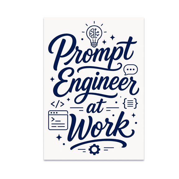 Prompt Engineer at Work - Tech Enthusiast - 13x19 Poster Print