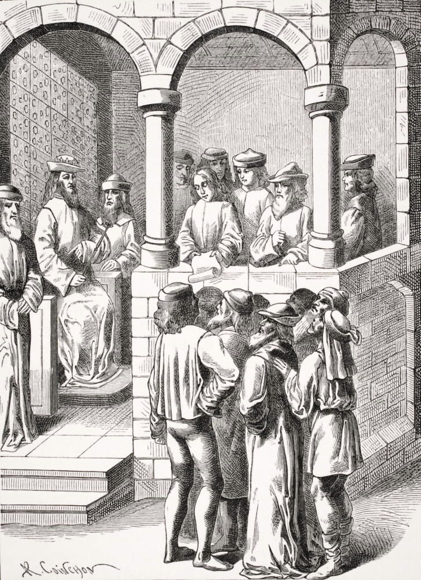 Promulgation Of An Edict Copy Of Miniature In 15Th Century Manuscript Anciennetes Des Juifs Canvas Art - Ken Welsh Design Pics (12 x 17)