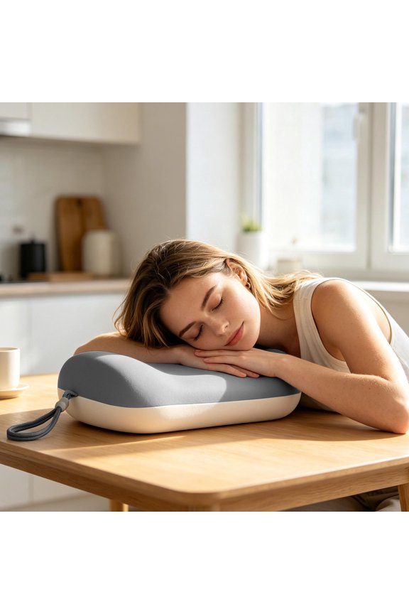 Prone Pillow for Desk, Breathable Cooling Memory Foam Rest Pillow, Portable Supportive Nap Cushion for Office, Travel, and Home Use, Lightweight Comfort Pillow with Removable Washable Cover