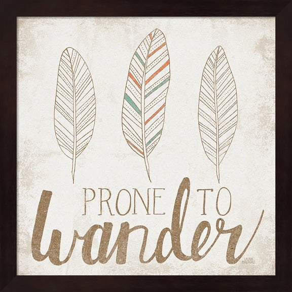 Prone to Wander Beige by Laura Marshall, Framed Wall Art, 13.25W x 13.25H