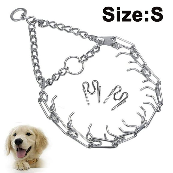 Prong Collar for Dogs, Pinch Collar for Dogs, Adjustable Dog Training Collar with Quick Release Buckle for Small Medium Large Dogs,2.25 mm x 14" Neck Size; 16" Chain Length