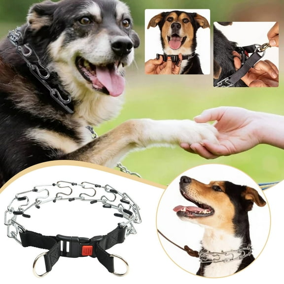 Prong Collar for Dogs No Pull Pinch Training Tool Walk Control Gentle Correction Behavior Aid Pet Supply Silver 60 cm