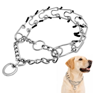 Prong Collars for Dogs, Dog Training Collar for Large Medium Small Dogs, No Pull Dog Collar, Stainless Steel Adjustable with Comfort Rubber Tips (L, 4.0mm, 24 Inch)