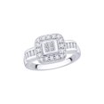 thumbnail image 1 of Prong Set Baguette and Princess Cut Diamond Anniversary Ring in 14K White Gold (1/2 cttw, H-I, I2-I3), 1 of 2