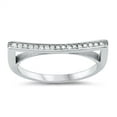thumbnail image 1 of Prong Set Clear Cubic Zirconia Classic Bar Design Ring Sterling Silver Size 7, 1 of 3