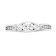 thumbnail image 1 of Prong Set Clear Cubic Zirconia Three Stone Center Ring Sterling Silver Size 7, 1 of 3