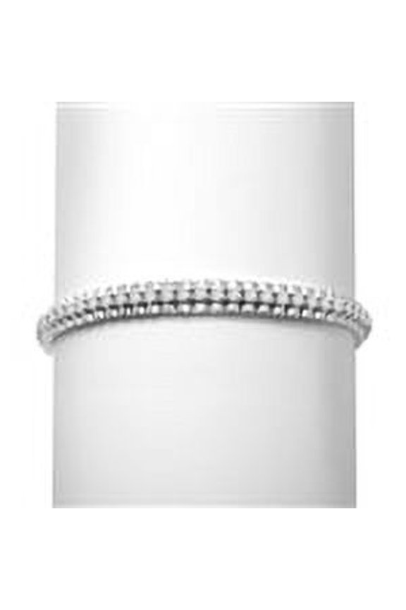 Prong Set Designer Bracelet with Simulated Round Brilliant Diamonds by Diamond Essence set in Sterling Silver