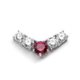 thumbnail image 1 of Prong Set Designer Necklace with Five Simulated Round Cut Ruby and Brilliant Diamonds by Diamond Essence set in 14K Solid White Gold, 1 of 1