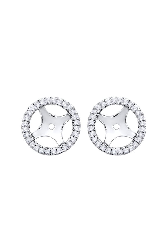 Prong Set Diamond Earrings Jackets in 14K White Gold (3/8 cttw, G-H, I2-I3)