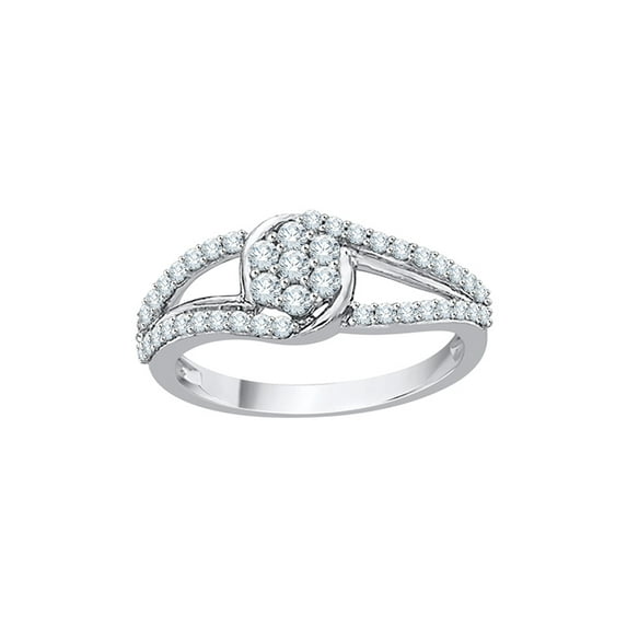 Prong Set Diamond Engagement Ring in 10K White Gold (1/2 cttw, G-H, I2/I3)