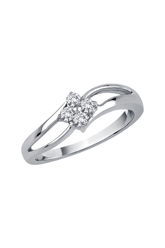 Prong Set Diamond Fashion Ring in 10K White Gold (1/5 cttw, G-H, I2-I3)