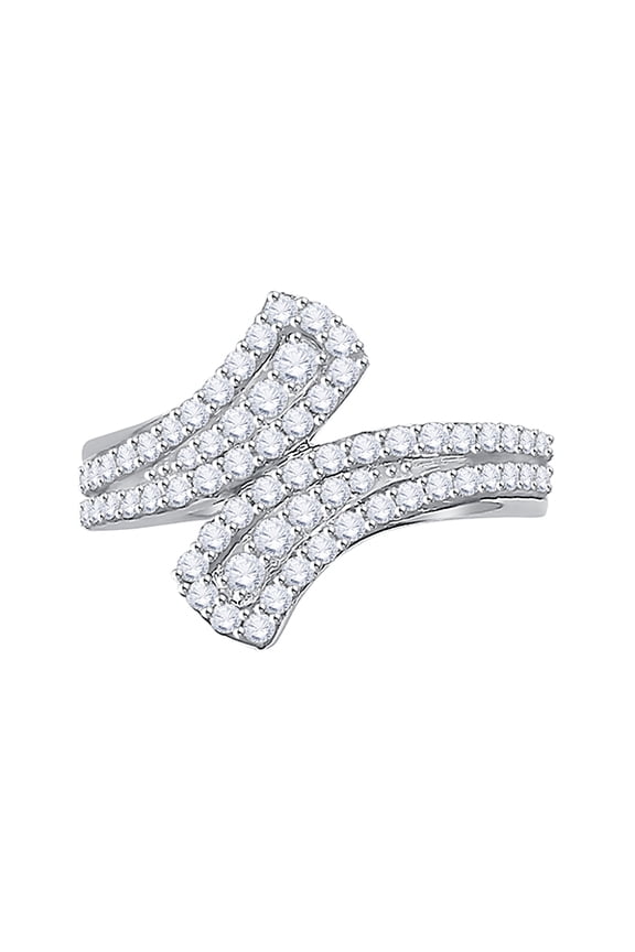 Prong Set Diamond Fashion Ring in 10K White Gold (5/8 cttw, G-H, I2-I3)