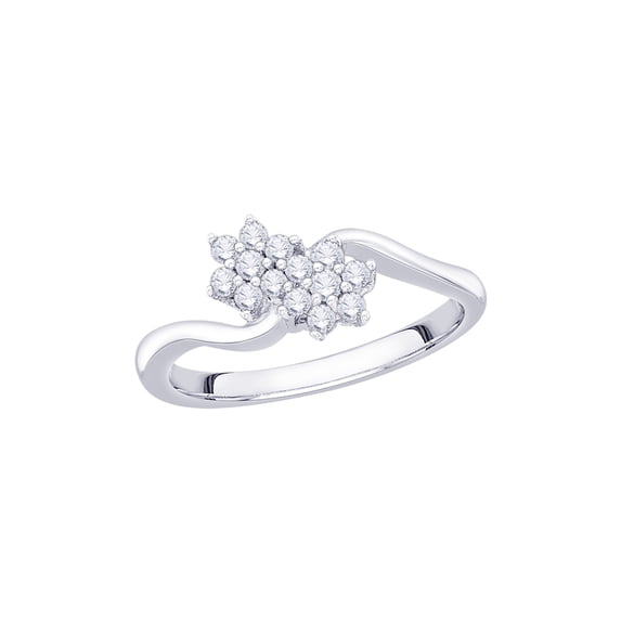 Prong Set Diamond Fashion Ring in 14K White Gold (1/4 cttw, G-H, I2-I3)