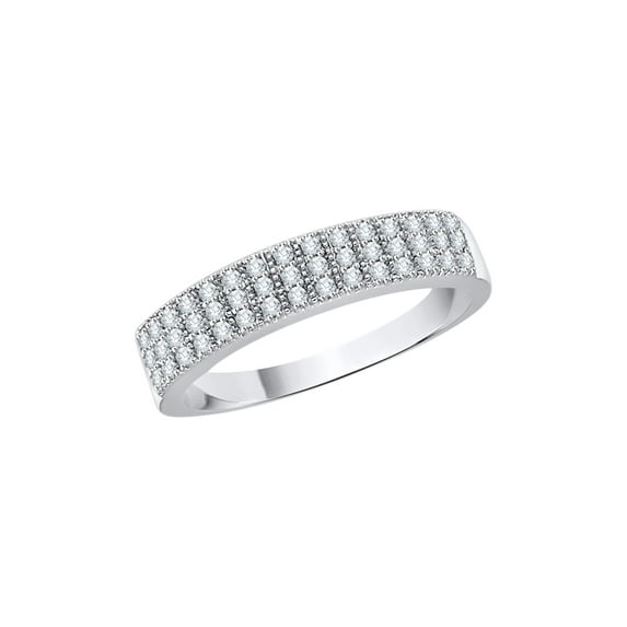 Prong Set Diamond Wedding Band in 10K White Gold (1/4 cttw, G-H, I2-I3)