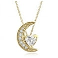 thumbnail image 1 of Prong Set Pendant with Lab-made Heart Shape Center and Round Brilliant Melee Diamonds by Diamond Essence set in Vermeil, 1 of 1