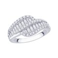 thumbnail image 1 of Prong Set Round and Baguette Cut Diamond Wedding Band in 14K White Gold (1 cttw, G-H, I2-I3), 1 of 2
