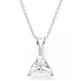 thumbnail image 1 of Prong Set Slide Pendant with Simulated Triangle Cut Diamond by Diamond Essence set in 14K Solid White Gold, 1 of 1