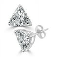 thumbnail image 1 of Prong Set Stud Earrings with Artificial Trilliant Cut Diamond by Diamond Essence set in Sterling Silver, 1 of 1