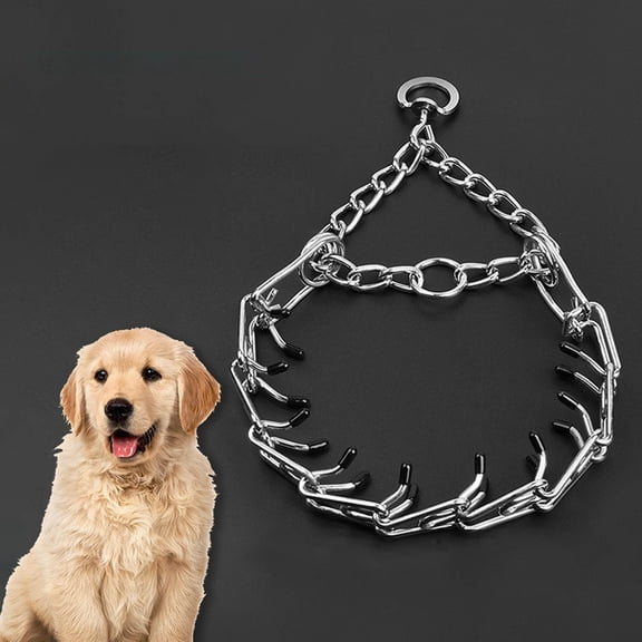 Prong Training Collar for Dogs, Adjustable Dog Pinch Collar with Quick Release Buckle, No Pull Collar for Small Medium Large Dogs, Extra Link and Caps