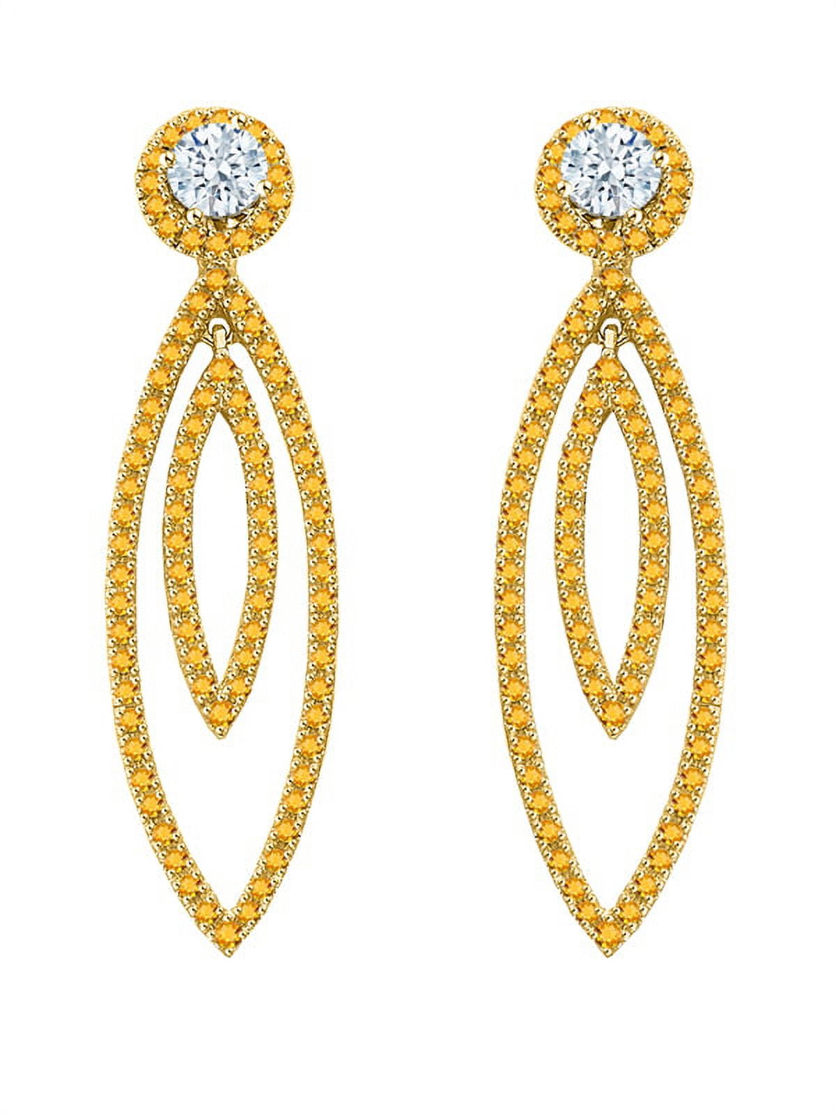 Prongs Set Citrine Detachable Earring Jackets in 14K Yellow Gold (1