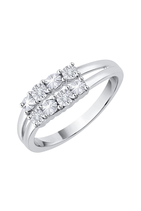 Prongs Set Diamond Accent Fashion Ring in 10K White Gold (G-H, I2-I3)