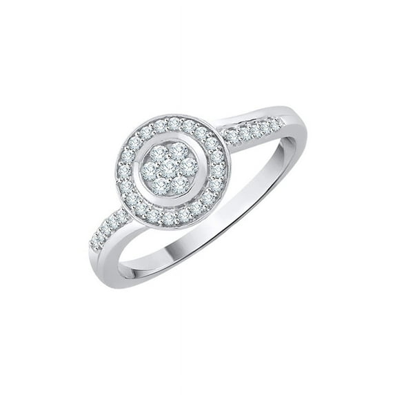 Prongs Set Diamond Engagement Ring in Sterling Silver (1/4 cttw, G-H, I2-I3)