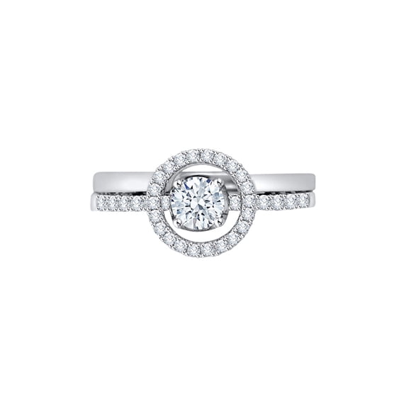 Prongs Set Diamond Engagement Ring in Sterling Silver (5/8 cttw, I-J, I1-I2) (Size-7)