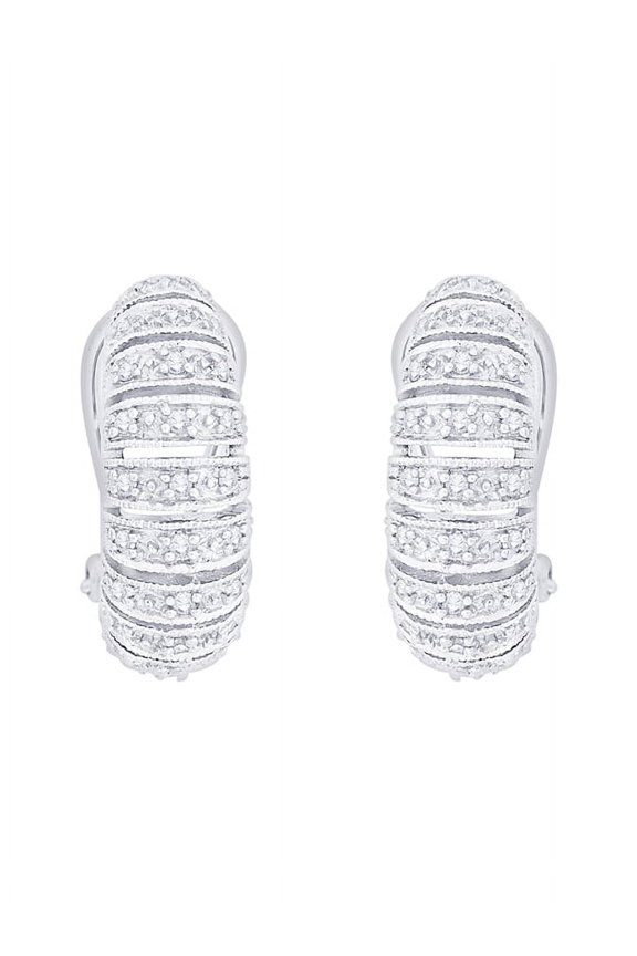 Prongs Set Diamond Fashion Earrings in 10K White Gold (1/3 cttw, G-H, I2-I3)