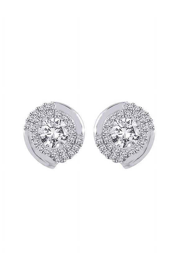 Prongs Set Diamond Fashion Earrings in Sterling Silver (1 1/4 cttw, G-H, I2-I3)