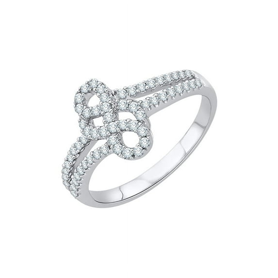 Prongs Set Diamond Fashion Ring in 10K White Gold (1/3 cttw, G-H, I2-I3)