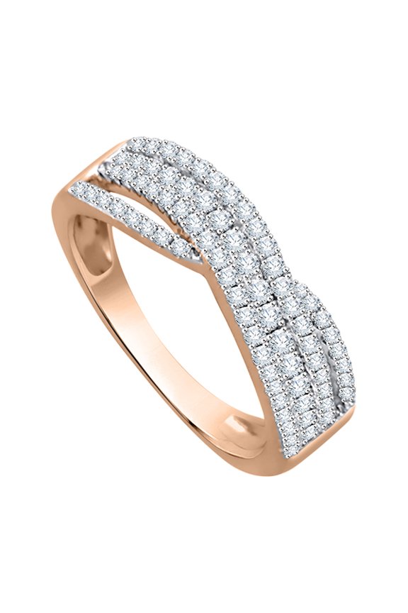 Prongs Set Diamond Wedding Band in 14K Rose Gold (1/2 cttw, I-J, I1-I2)