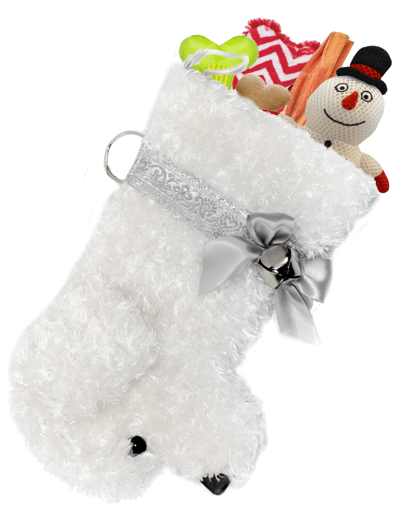 Pronk! Snowball Curly White Hearth Hound Decorative Dog Christmas Stocking