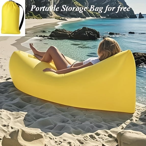 Pronoia 1pc Portable Inflatable Air Sofa Bed - Second Quick Inflate Outdoor Couch for Camping, Beach And Backyard, Waterproof Ultralight Lounge, 396Lbs Capacity for Adults/Family
