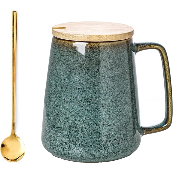 Pronoia Ceramics Coffee Mugs,24 OZ,Large Handle Design,Extra Large Tea and Coffee Cup for Office and HomeMicrowave And Dishwasher Safe(GREEN)