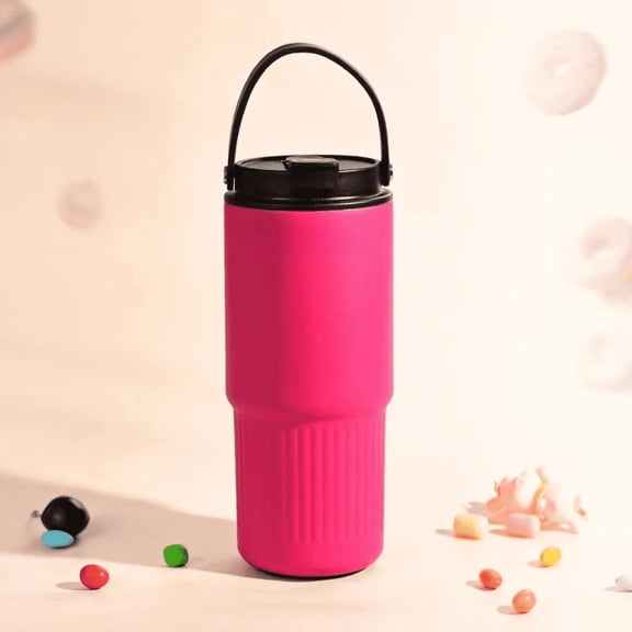 Pronoia Insulated Tumbler With Leak-Proof Lid And Straw,Insulated Stainless Steel 25 Oz,Silicone Straw Utilizing Travel Coffee Mug,Travel Coffee Mug Pink