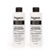 Pronto 100% Pure Acetone - Quick, Professional Nail Polish Remover - For Natural, Gel, Acrylic, Sculptured Nails (8 FL. OZ.)