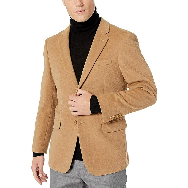 Prontomoda Men's 2 Button Luxury Wool Cashmere Sport Coat - Camel - 50R -  Walmart.com