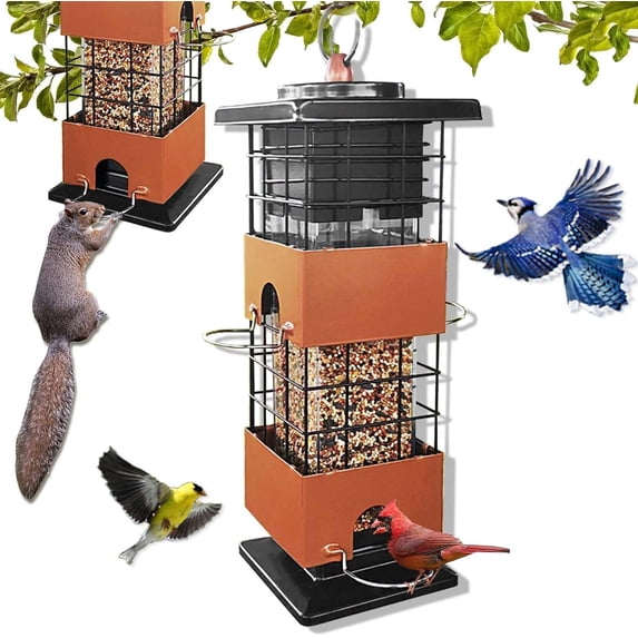 Image result for Proof Bird Feeder, 3LBS Large Capacity Metal Bird Feeders for Outdoors ...