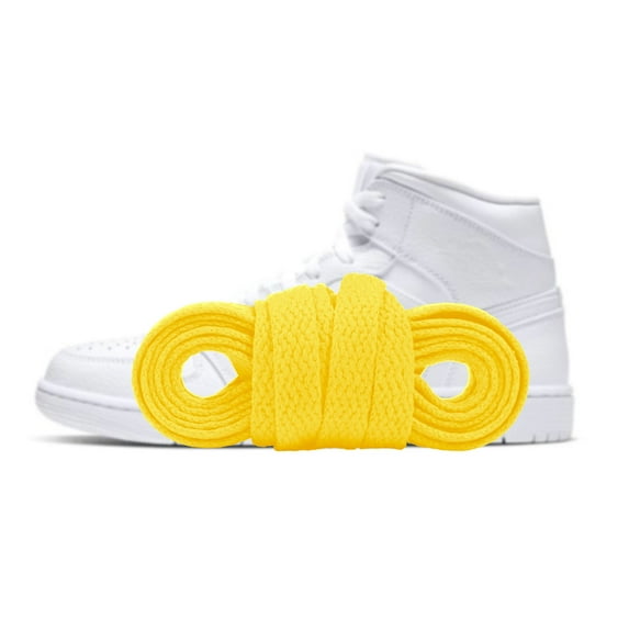 Proof Culture | Flat Yellow Cotton Shoe Laces for Jordan 1-8 and Air Force – 36" (91 cm)