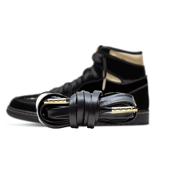 Proof Culture | Flat White Leather Shoelaces with Silver Tips – Compatible with Jordan 1-8 & Air Force, 54" (137 cm)