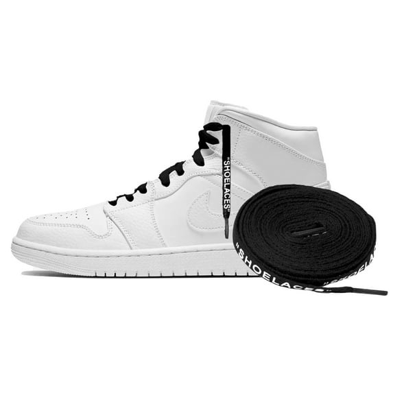 Proof Culture off White "SHOELACES" for Jordan 1-8, Black with White Text, 63" (160 cm)