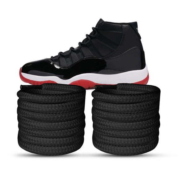 Proof Culture | Compatible with Jordan 11 Laces | Replacement Laces - Black Round Shoe Laces Round Athletic Shoe Laces Black Shoe Laces for Sneakers - Black 63" inches (160 cm)
