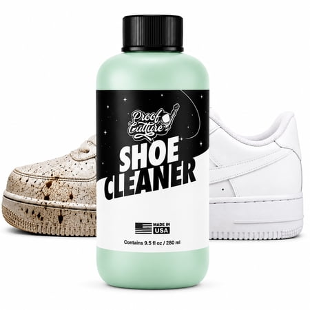 Proof Culture Shoe Cleaner – 9.5 fl oz Stain Remover for Leather, Suede, Canvas, and Rubber – 1 Pack