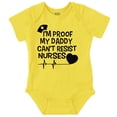 thumbnail image 1 of Proof Daddy Can't Resist Nurses Heart Romper Boys or Girls Infant Baby Brisco Brands 12M, 1 of 1
