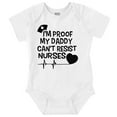 thumbnail image 1 of Proof Daddy Can't Resist Nurses Heart Romper Boys or Girls Infant Baby Brisco Brands 6M, 1 of 6