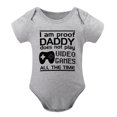 thumbnail image 1 of Proof Daddy Does Not Play Video Games All The Time - Baby Clothes - Funny Newborn Bodysuit Outfits for Boys Gray-style-1 9months, 1 of 7